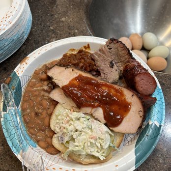 Sharp's BBQ - a plate of meat and beans - Barbeque Near Me - Piedmont, Oklahoma Sharp's BBQ - a plate of meat and beans - Barbeque Near Me - Piedmont, Oklahoma