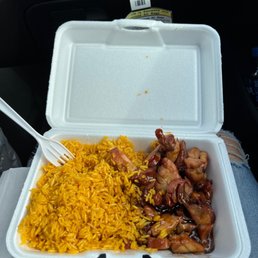 Bourbon Chicken with fried rice Bourbon Chicken with fried rice