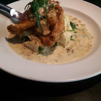 Yard House - Southern fried chicken breast with corn and spinach mashed potatoes and bourbon gravy. Do it - New American Near Me - Springfield, Virginia Yard House - Southern fried chicken breast with corn and spinach mashed potatoes and bourbon gravy. Do it - New American Near Me - Springfield, Virginia