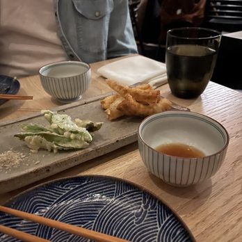 Kiitsu - Unagi and edamame tempura with special Japanese salt! (This was delish!) - Japanese Near Me - Los Angeles, California Kiitsu - Unagi and edamame tempura with special Japanese salt! (This was delish!) - Japanese Near Me - Los Angeles, California
