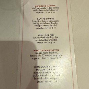 Ruth's Chris Steak House - Dessert cocktail menu 1/26 - Steakhouses Near Me - Waltham, Massachusetts