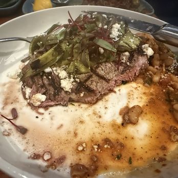 T'zunun - Ribeye steak with charro beans and avocado mousse. Not a great presentation and wasn't great. - Cocktail Bars Near Me - Pleasant Hill, California T'zunun - Ribeye steak with charro beans and avocado mousse. Not a great presentation and wasn't great. - Cocktail Bars Near Me - Pleasant Hill, California