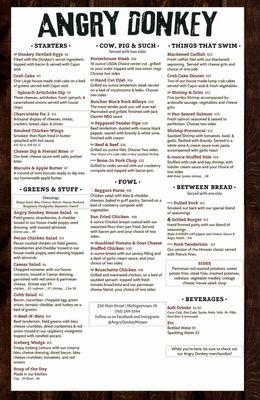 Menu photo 7 Angry Donkey Michigantown, IN