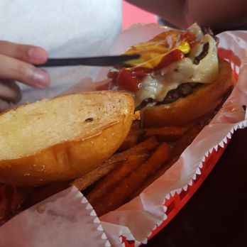 Beth's Burger Bar - Double with cheese and a side of sweet potato fries. - Burgers Near Me - Orlando, Florida Beth's Burger Bar - Double with cheese and a side of sweet potato fries. - Burgers Near Me - Orlando, Florida