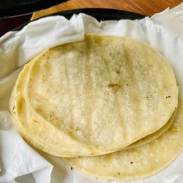 Hot corn tortillas that comes with the Molcajete. Hot corn tortillas that comes with the Molcajete.