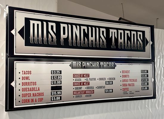 Menu photo 1 Mis Pinchis Tacos Yermo, CA