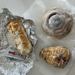 Bake Haus 232 - Breakfast burrito, cinnamon roll and a one