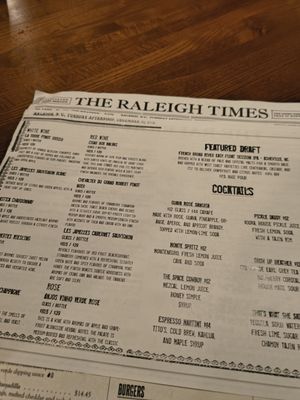 Menu photo 2 The Raleigh Times Raleigh, NC Menu photo 2 The Raleigh Times Raleigh, NC