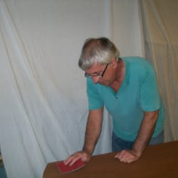 Mitchells Restorations - Paul working on a table