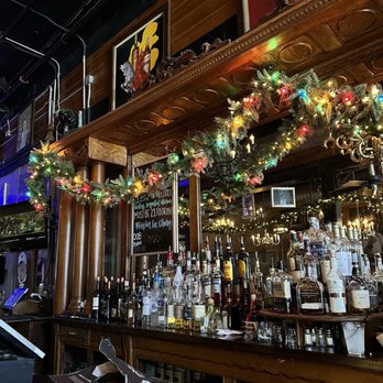 Five Bar - christmas decorations hanging from the ceiling - American Near Me - Tuscaloosa, Alabama Five Bar - christmas decorations hanging from the ceiling - American Near Me - Tuscaloosa, Alabama