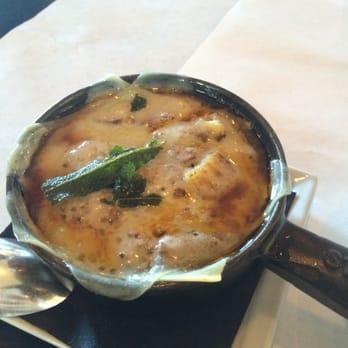 Echo & Rig - Pumpkin gratin soup, smothered in cheese, with crispy on the outside, soft on the inside yummy croutons. Very flavorful! - Steakhouses Near Me - Las Vegas, Nevada Echo & Rig - Pumpkin gratin soup, smothered in cheese, with crispy on the outside, soft on the inside yummy croutons. Very flavorful! - Steakhouses Near Me - Las Vegas, Nevada