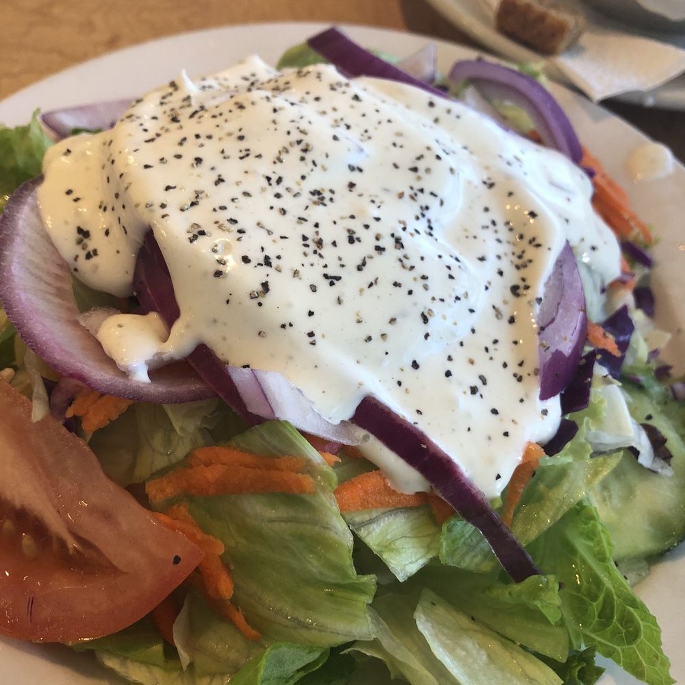 Pegah's Kitchen - House side salad with added red sliced onion extra ranch and pepper - American Near Me - Vista, California Pegah's Kitchen - House side salad with added red sliced onion extra ranch and pepper - American Near Me - Vista, California