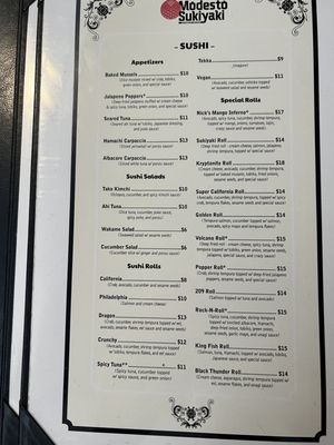 Menu photo 8 Modesto Sukiyaki Modesto, CA