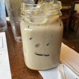 Carmel iced coffee. We ordered two. They were two different colors, but good. Carmel iced coffee. We ordered two. They were two different colors, but good.