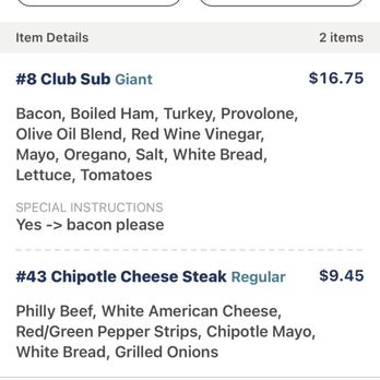 Jersey Mike's Subs - The club sub, Mike's way, It comes with bacon, but they never put it on there. I thought the extra note would help. It didn't. - Sandwiches Near Me - Crossville, Tennessee