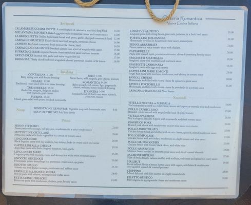 Menu photo 8 Osteria Romantica La Jolla, CA