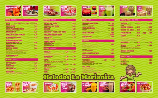 Menu photo 1 Helados La Michoacana Kennewick, WA
