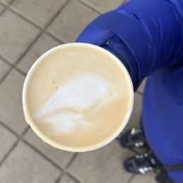 Maple ube latte with oat milk Maple ube latte with oat milk