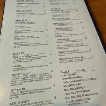 Blue Ridge Grill - Menu - Seafood Near Me - Atlanta, Georgia