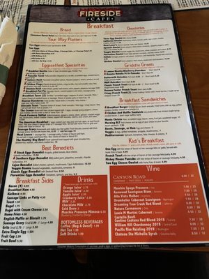 Menu photo 2 Fireside Cafe Liberty Township, OH