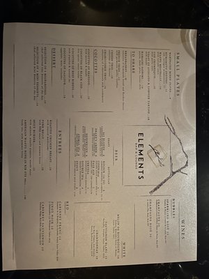 Menu photo 4 Elements Bar & Lounge San Francisco, CA