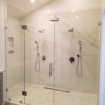 Wise Builders - Super sized shower (formerly bathtub + shower arrangement) with 5 shower outlets, frameless shower glass, and detailed tiling work - General Contractors Near Me - San Jose, California Wise Builders - Super sized shower (formerly bathtub + shower arrangement) with 5 shower outlets, frameless shower glass, and detailed tiling work - General Contractors Near Me - San Jose, California