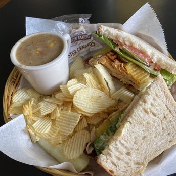 Stella's Kentucky Deli - Lunch Special: Turkey, Bacon, and Bleu Sandwich with a cup of Burgoo Soup. Sandwich comes with chips and a pickle - Delis Near Me - Lexington, Kentucky Stella's Kentucky Deli - Lunch Special: Turkey, Bacon, and Bleu Sandwich with a cup of Burgoo Soup. Sandwich comes with chips and a pickle - Delis Near Me - Lexington, Kentucky