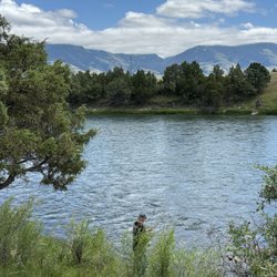 Yellowstone's Edge Rv Park - Fly fishing from the edge of the river