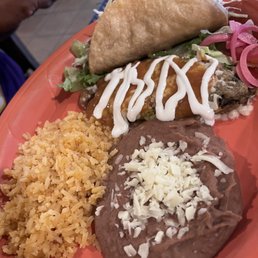 Crispy taco and Chile relleno meal Crispy taco and Chile relleno meal