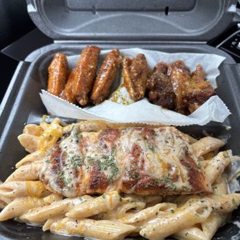 Hungry AF - Salmon Hungry AF Combo Pasta/Wings - Burgers Near Me - Atlanta, Georgia
