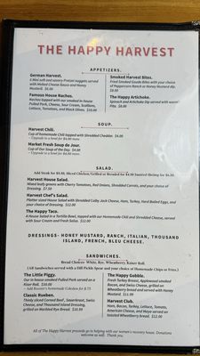 Menu photo 2 Happy Harvest Restaurant Jane Lew, WV Menu photo 2 Happy Harvest Restaurant Jane Lew, WV