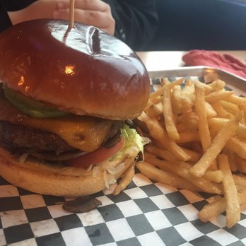 Garage Grill - Build a Burger with avocado and mushrooms - New American Near Me - Draper, Utah Garage Grill - Build a Burger with avocado and mushrooms - New American Near Me - Draper, Utah