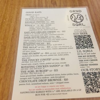 Grnd Sqrl - Menu - Gastropubs Near Me - Twentynine Palms, California Grnd Sqrl - Menu - Gastropubs Near Me - Twentynine Palms, California