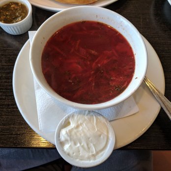 Suliko Restaurant - Small bowl of borscht - it's huge! - Russian Near Me - Concord, Ontario