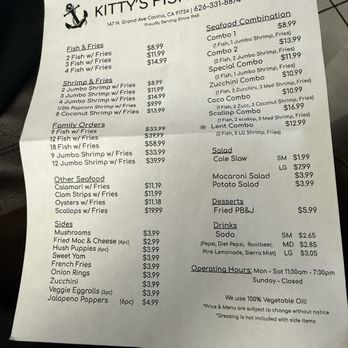 Kitty's Fish & Chips - Great prices menu - Seafood Near Me - Covina, California Kitty's Fish & Chips - Great prices menu - Seafood Near Me - Covina, California