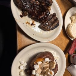 Texas Roadhouse - Ribs, filet & loaded sweet potato