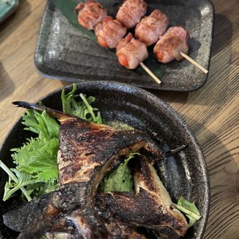 Shokudou - Hamachi collar and bacon wrapped tomatoes - Izakaya Near Me - San Francisco, California Shokudou - Hamachi collar and bacon wrapped tomatoes - Izakaya Near Me - San Francisco, California