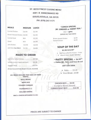 Menu photo 3 St. Bess Finest Cuisine Douglasville, GA Menu photo 3 St. Bess Finest Cuisine Douglasville, GA