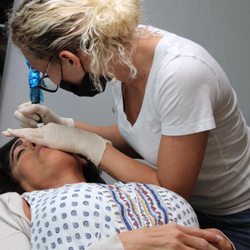 Glam Room Beauty Lounge - Alexis doing ombre brows