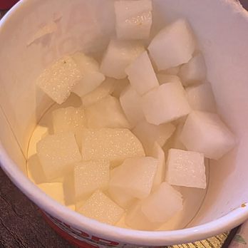 Dak Good - Radish side, was filled to the top. Rice given for buldak is in same container. - Korean Near Me - Roseville, California Dak Good - Radish side, was filled to the top. Rice given for buldak is in same container. - Korean Near Me - Roseville, California