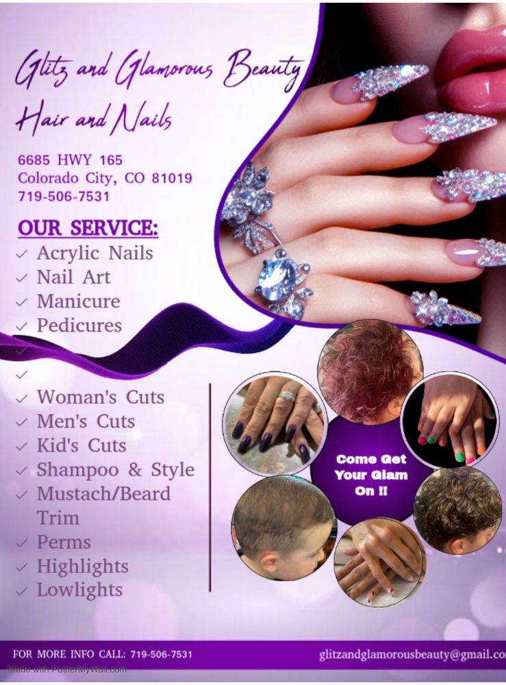 Glitz and Glamorous Beauty Hair and Nails Logo