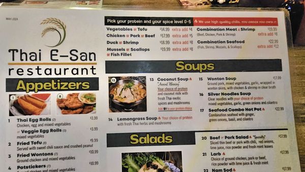 Menu photo 4 Thai E-San Phoenix, AZ