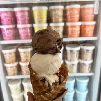 Jeni's Splendid Ice Creams - Texas sheet cake (DF) on top, gooey butter cake, then bombastix sundae cone on the bottom - Ice Cream & Frozen Yogurt Near Me - Addison, Texas Jeni's Splendid Ice Creams - Texas sheet cake (DF) on top, gooey butter cake, then bombastix sundae cone on the bottom - Ice Cream & Frozen Yogurt Near Me - Addison, Texas