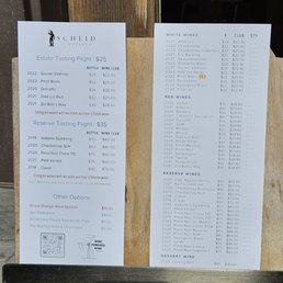 Wine tasting menu Wine tasting menu