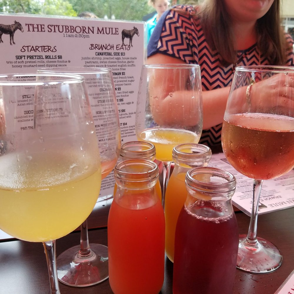 The Stubborn Mule - Mimosas with choices of mixer. I liked the peach - New American Near Me - Orlando, Florida The Stubborn Mule - Mimosas with choices of mixer. I liked the peach - New American Near Me - Orlando, Florida