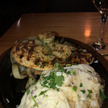 Applebee's Grill + Bar - Bourbon chicken with shrimp, mushrooms, onions, and mashed potatoes. Perfect! - American Near Me - Papillion, Nebraska Applebee's Grill + Bar - Bourbon chicken with shrimp, mushrooms, onions, and mashed potatoes. Perfect! - American Near Me - Papillion, Nebraska