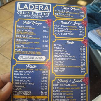 Ladera Greek Kitchen - Menu - Greek Near Me - Temecula, California Ladera Greek Kitchen - Menu - Greek Near Me - Temecula, California
