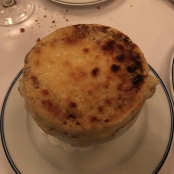 Bouchon - French onion soup, too salty. Good cheese crush though - French Near Me - Las Vegas, Nevada Bouchon - French onion soup, too salty. Good cheese crush though - French Near Me - Las Vegas, Nevada