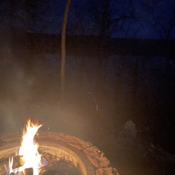 Fire going at night