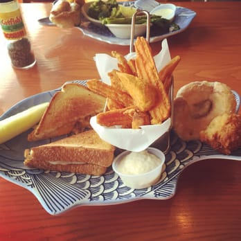 Aunt Catfish's - Lobster grilled cheese with sweet potato fries. Served with pineapple fluff for dipping - Southern Near Me - Port Orange, Florida Aunt Catfish's - Lobster grilled cheese with sweet potato fries. Served with pineapple fluff for dipping - Southern Near Me - Port Orange, Florida